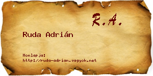 Ruda Adrián névjegykártya